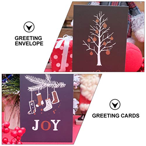 Amosfun Conjunto de 10 peças de cartão de Natal de papelaria e envelopes de papelaria de Natal Cartõ