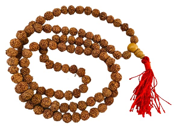 Retrend Design® 5 मुखी माला नेपाली रुद्राक्ष 5 Mukhi Rudraksh Mala Nepali Rudraksha Mala 108 Beads Original Certified with Blessed by Mahadev
