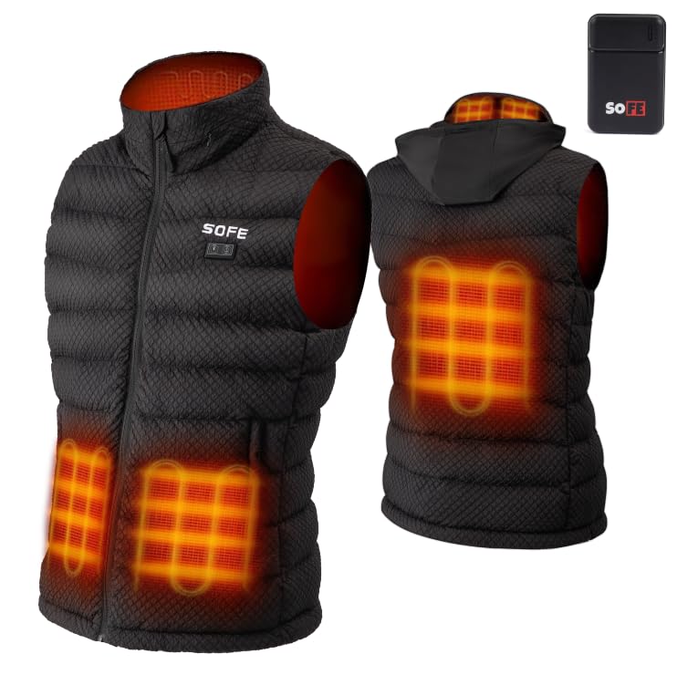Sofe Lightweight Heated Vest for Men/Women with Battery Pack Rechargeable Electric Heated Apparel Battery Included