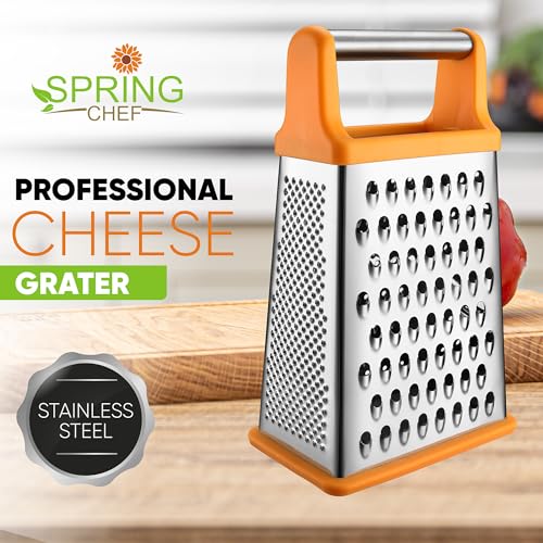 Image of Spring Chef Stainless Steel XL Cheese Grater for Kitchen, Mango