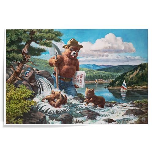 Lantern Press Smokey Bear, Lámina de Arte Vintage 12x18 pulg miniatura 1