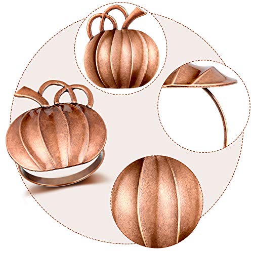 Patelai Pumpkin Napkin Ring Holders Thanksgiving Halloween Napkin Rings Fall Napkin Ring Holders Pumpkin Dinner Tables Rings For Thanksgiving thumb #6
