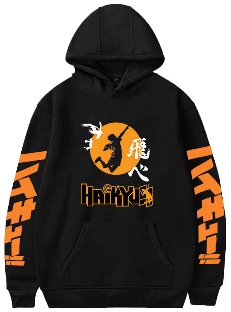 Boy's Haikyuu Print Hoodie Karasuno High School Vollyball Anime Sweatshirt  Streetwear Long Sleeve Sweater