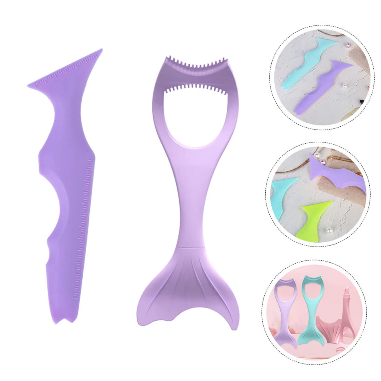 Mipcase Lot De 5 Pochoirs Eyeliner En Silicone Pour Maquillage Féminin Applicateur De Mascara 2 Pièces X 5