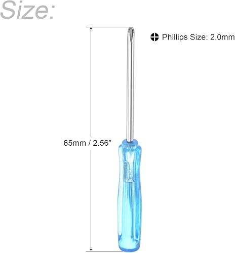 Miniatura 2 de uxcell Mini destornillador Phillips, cabeza cruzada de 0.079 in, 2.559 in de longitud para reparación de electrodomésticos pequeños, 5 unidades