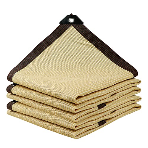 Toile d'ombrage robuste,Filet d'ombrage en maille,voile d'ombrage coupe-vent,filet d'ombrage pour plantes, très adaptée pour balcon,piscine,cour,avec œillets,1,5/2/3/4/5/6m,Beige-3x4m(9.8x13.1ft) Cover