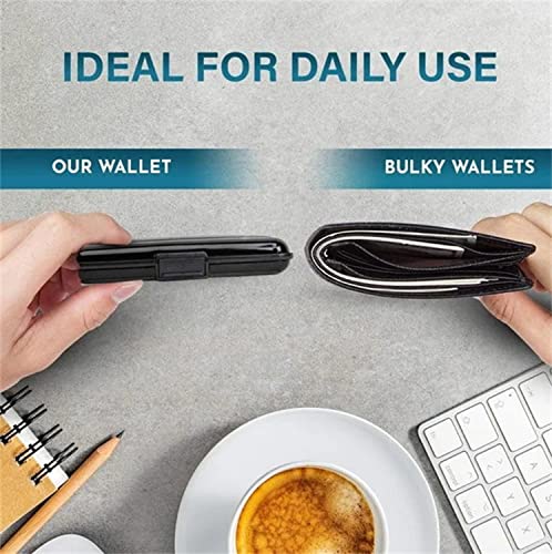 2023 New Stainless Steel Wallet Clip Pro Secure Tech Anti-Theft Wallets with DIY Stickers, Waterproof Bifold Slim Aluminum Alloy Wallet for Men Women, Credit Cards Holder Purse for Travel Work2