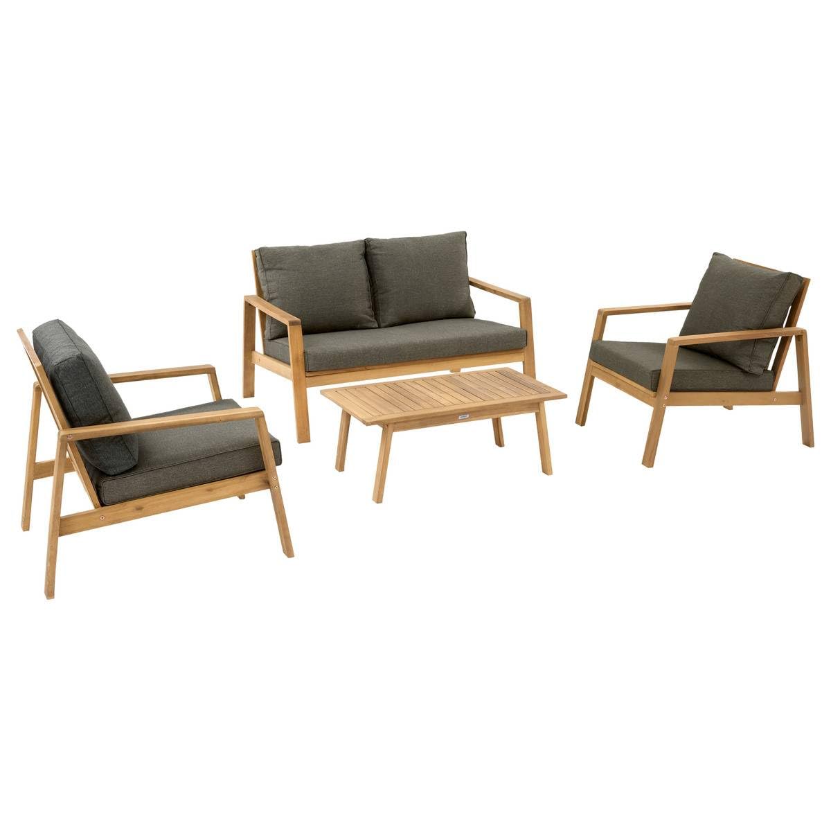 Hespéride - Salon de Jardin tiwi 4 Places Gris Anthracite
