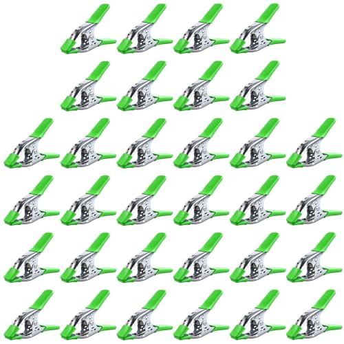 Image of 32-Piece 4 inch Spring Clamp, Heavy Duty Metal Spring Clamps, 1.5-inch Jaw Opening Clamps for Backdrop, Pool Cover, Photography