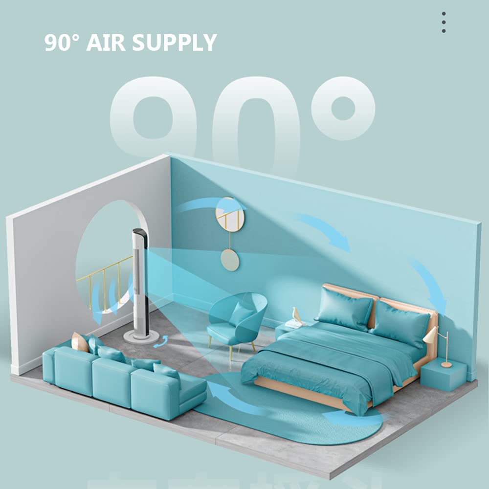 ZXCVB Ventilador De Torre Oscilante,110cm, Oscilación De 90° 40W, 3 Velocidades, 3 Modos Ventilador Columna Con Mando A Distancia,Ventilador Super Silencioso,90cm