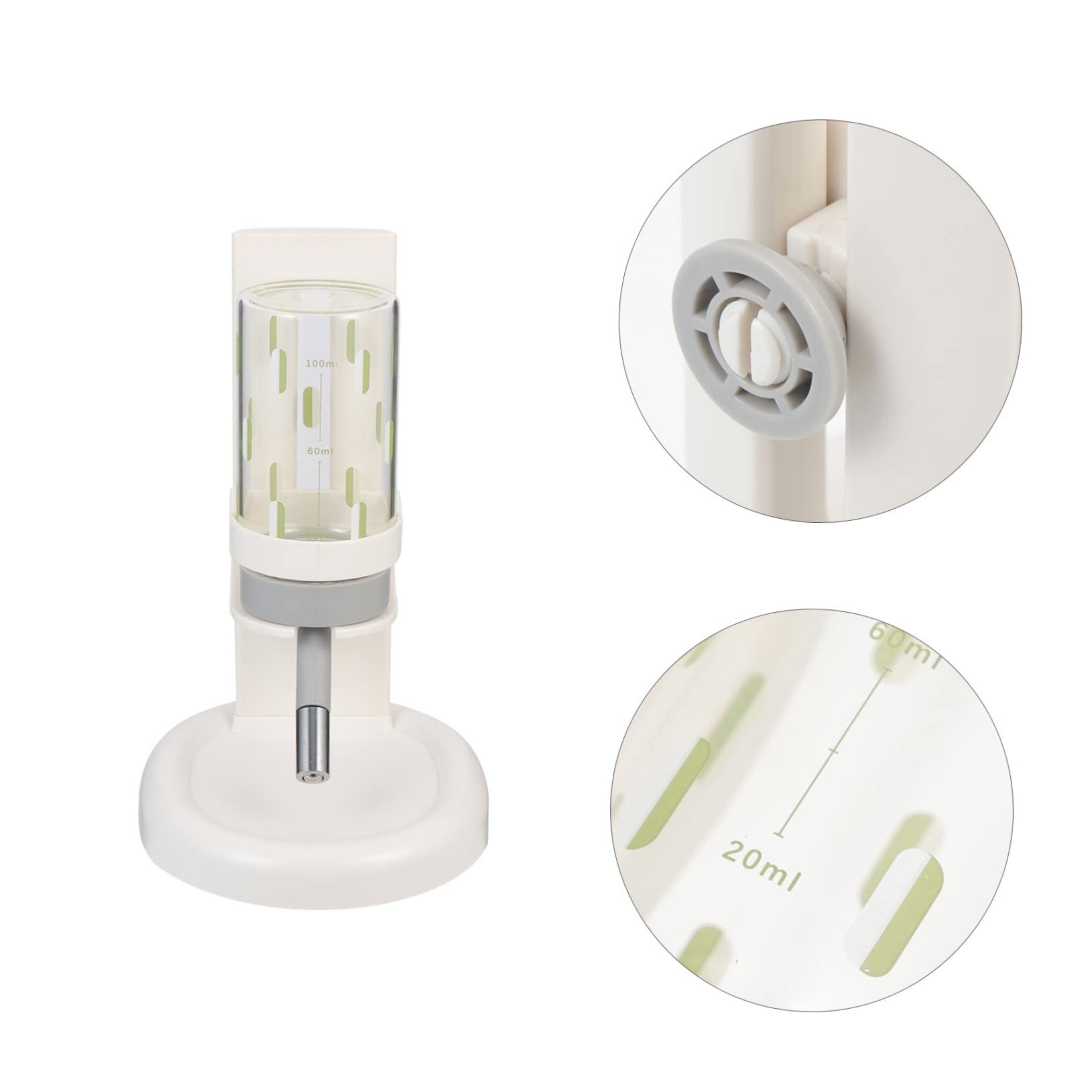 Bebedero Profesional para Hámster Ajustable Botella de Agua | Abs, Pp y Vidrio, Blanco, Diseño Antifugas, Nivel Visible, Uso Doméstico para Pequeñas Mascotas