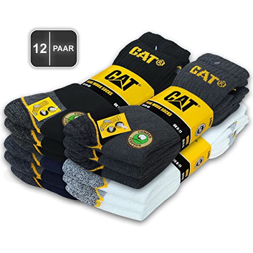 Chaussettes de travail femmes hommes CAT Caterpillar | Bas d'affaires noirs 35-50