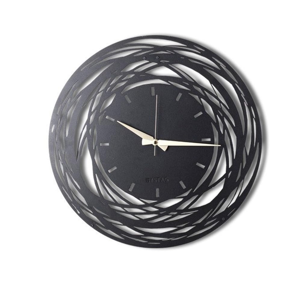 WELL HOME MOBILIARIO & DECORACIÓN Decorative metal wall clock with rotations style 50x50, Black/White