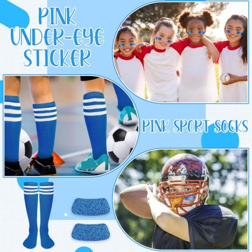 Image of Panitay 2 /12 /16 /24 Pairs Softball Soccer Socks Glitter Eye Black Stickers Team Spirit Accessories for Youth Women Sport Wear