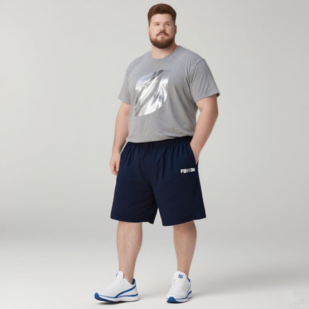 Men's Big and Tall Shorts XL-9XL with Adjustable Elastic Drawstring Plus Size Shorts for Summer - Image 3