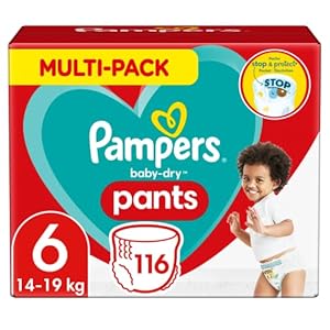 Pampers Baby-Dry pantalones, tamaño 6, 116 unidades per paquete