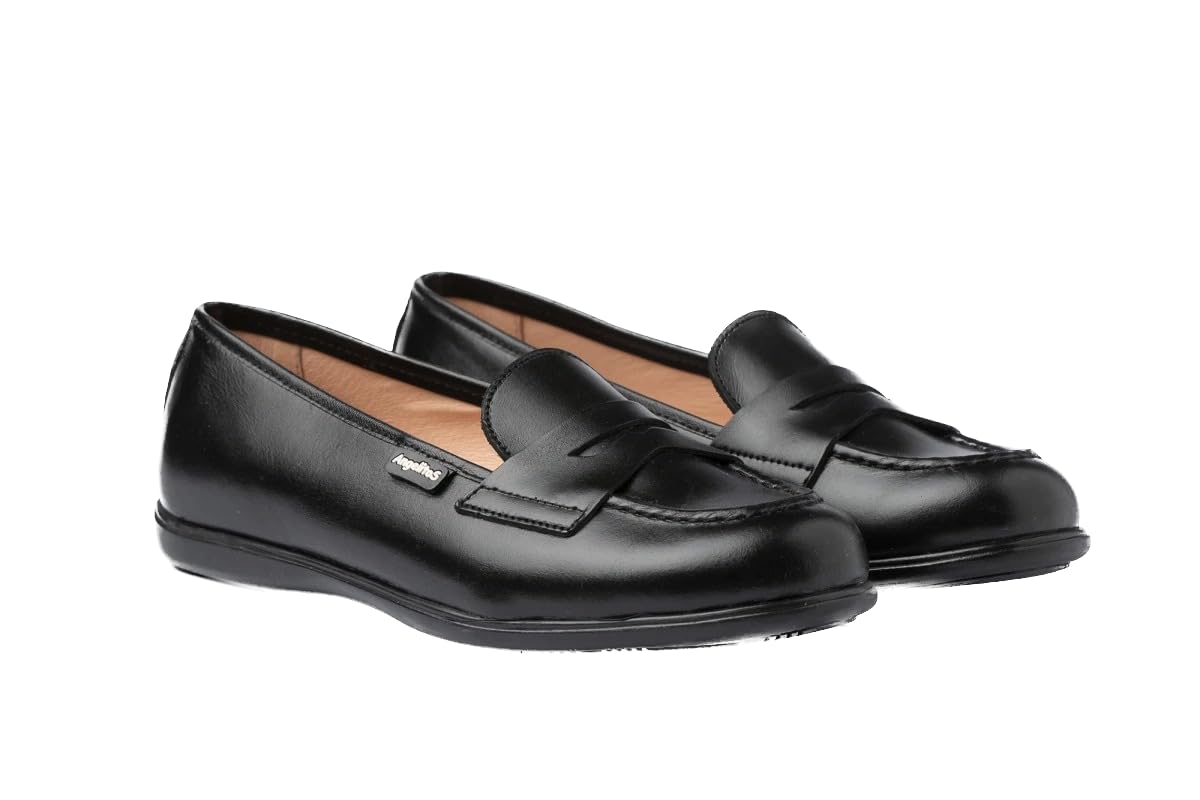 Angelitos Mocasín Antifaz Colegial 467,Calzado Nacional, 100% Piel (Negro, numeric_37)