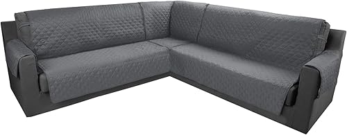 HDCAXKJ Fundas de sofá modular de 3 piezas para perros, resistentes al agua, acolchadas, gruesas, suaves, antideslizantes, en forma de L, para sofá