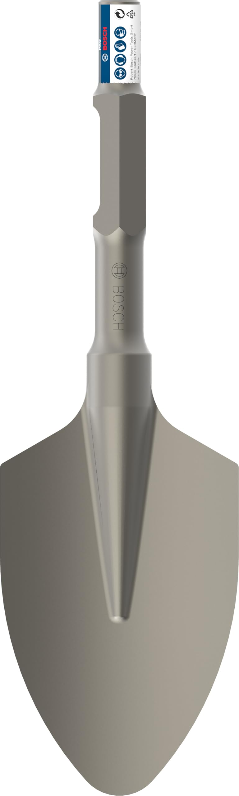Bosch 1x Burin bêche PRO Hex 30-4C, arrondi (pour Sol, Graviers, Ø mm, Professional Accessoire Brise-béton)