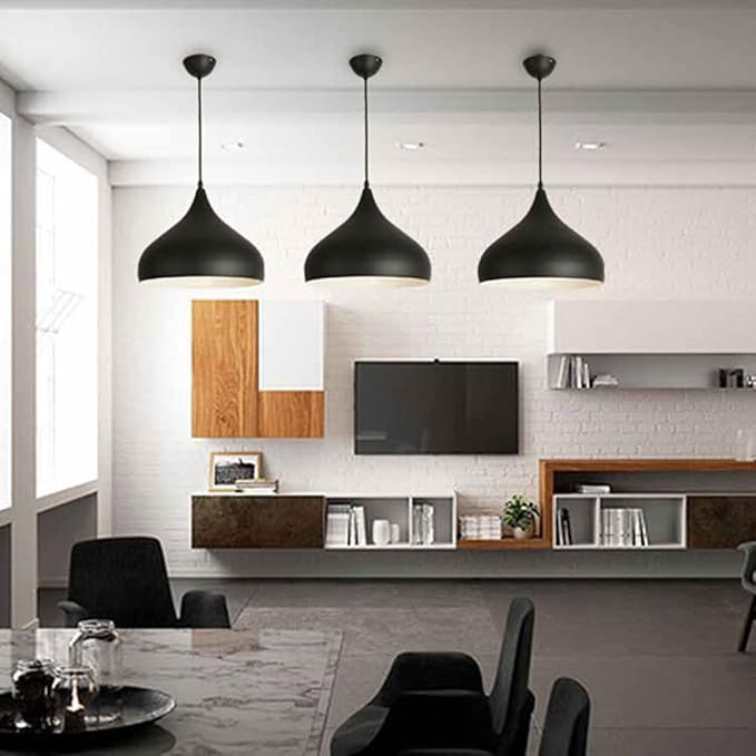 SHUANGZ Scandinavische Eenvoud Kleurenkroonluchter, Industriële Hangende Plafondlamp E26 Kroonluchter Metalen Kap Creatieve Moderne Verstelbare Kroonluchters Voor Keuken, Slaapkamer, photo 2