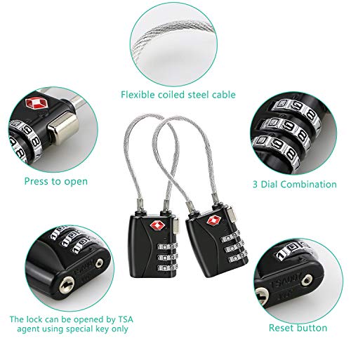 Gifort TSA Lucchetto con Combinazione, 2 pezzi 3