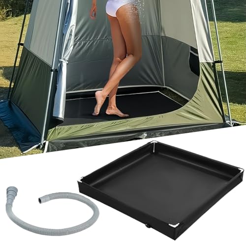 Piatto doccia portatile da campeggio, base pieghevole con tubo di drenaggio, tappetino da bagno impermeabile per esterni, per camper, escursioni, tende da sole, gite in tenda