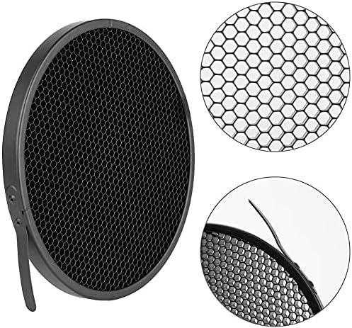 Image of 7 inch Standard Reflector Lamp Shade Dish Diffuser with 60 Honeycomb Grid for Bowens Mount Studio Strobe Flash Light Speedlite (with Soft Cloth)