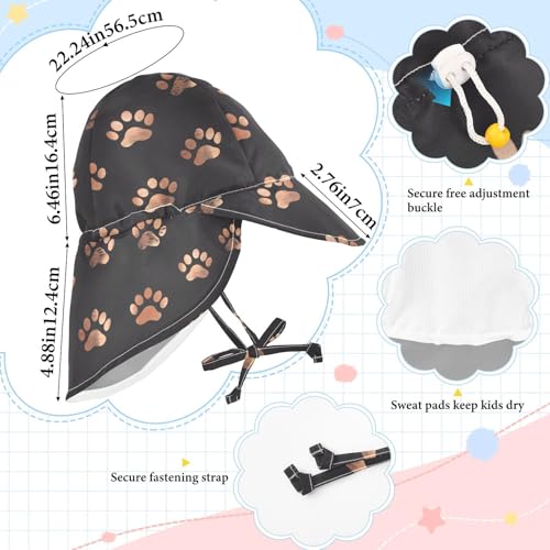 Toddler Boy Girl Sun Hat Boy Beach Bucket Hats Toddler Girl UV Protection Wide Brim Traveling Camping Hat Anime Cat Paw Rose Gold Black4