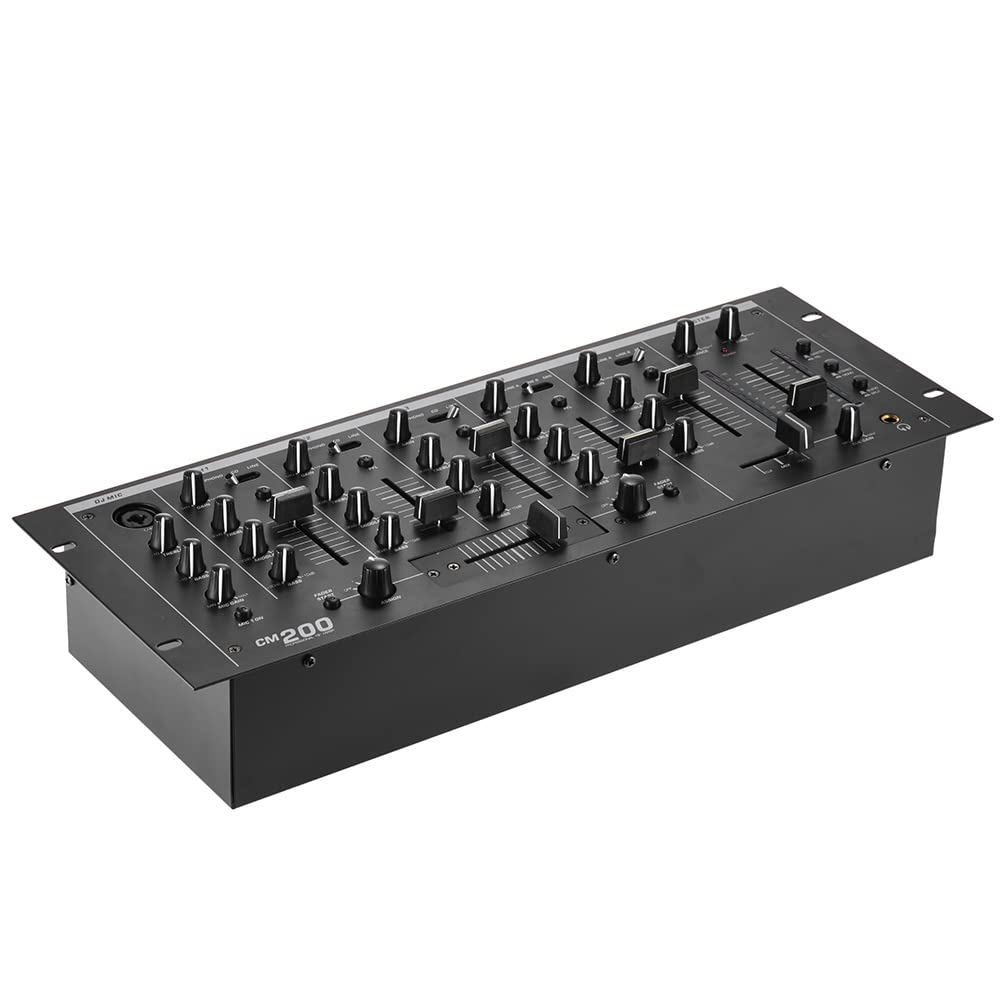 Mesa de Mezclas,ERYUE Profesional de 5 canales para DJ de montaje en rack mezclador estéreo consola de mezclas