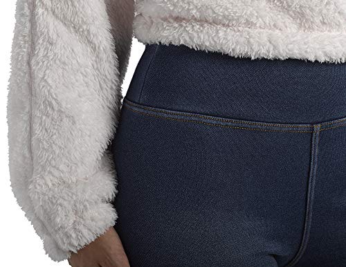 HUE Women’s Plush Lined Warm & Cozy Denim Leggings - Image 4