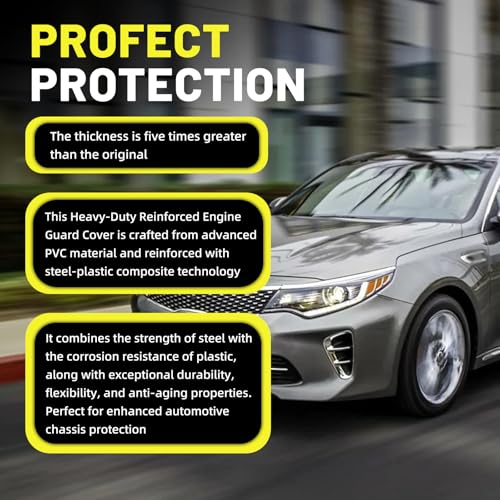 Image of Front Engine Splash Shield Compatible with Kia Optima 2016 2017 2018 2019 2.0L /1.6T, Under Car Splash Shield Lower Cover
