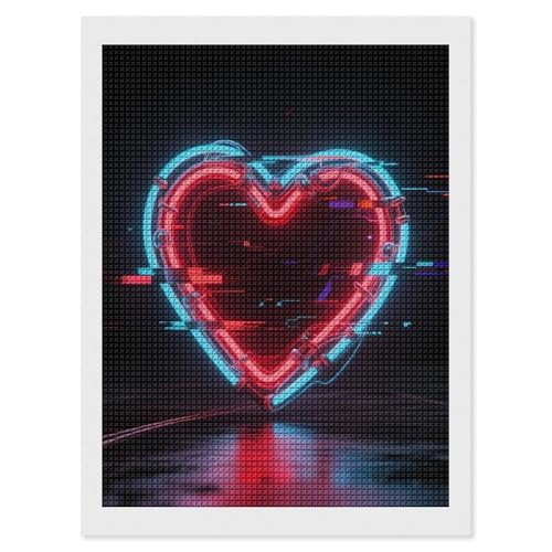 Kit peinture diamant 5D carré cœur néon broderie diamant adulte fournitures art