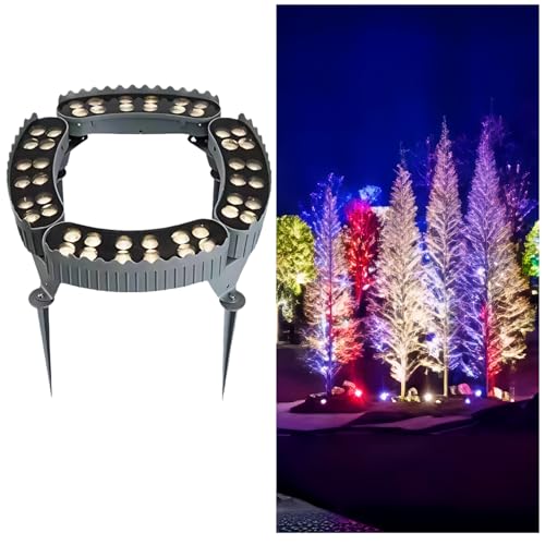 Outdoor Ring Tree Light - AC 24V Colored LED IP65 Waterproof Palm Tree Uplighting with Adjustable...