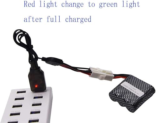 Miniatura 3 de Blomiky Paquete de 2 baterías de iones de litio EL-6P 9.6V 800mAh 15-DJ02 15-DJ03 adecuadas para 9120 S913 S916 S911 S912 9123 9112 1/12 coche de