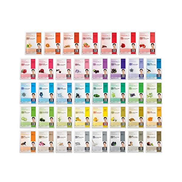 DERMAL-39-Combo-Pack-Collagen-Essence-Full-Face-Facial-Mask-Sheet-The-Ultimate-Supreme-Collection-for-Every-Skin-Condition-Day-to-Day-Skin-Concerns-Nature-made-Freshly-packed-Korean-Face-Mask DERMAL 39 Combo Pack A Collagen Essence Korean Face Mask - Hydrating & Soothing Facial Mask with Panthenol - Hypoallergenic Self Care Sheet Mask for All Skin Types - Natural Home Spa Treatment Masks