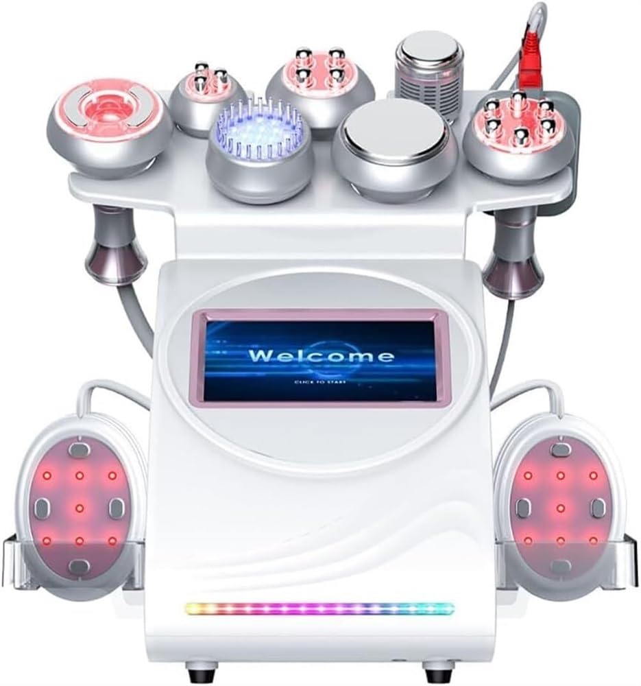 Generico Dispositivo di Bellezza 80k Macchina a cavitazione ultrasonica, 9 in 1 Radiofrequenza RF Rimozione del Grasso corporeo Fotoringiovanimento Macchina EMS Perdita di Peso Antirughe Modellamento