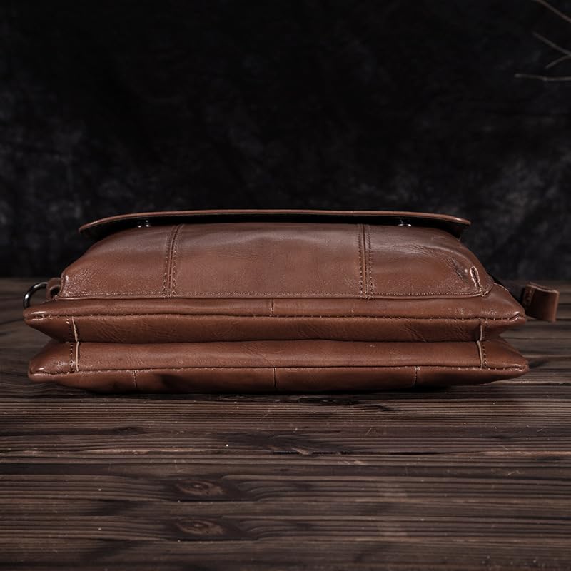 Genuine Leather Laptop Bag for Men Business Briefcase Messenger Shoulder Bag Crossbody Work Office Handbag Vintage