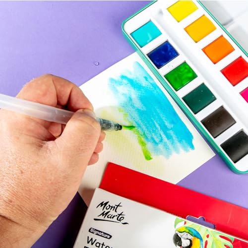 image for Mont Marte Watercolor Set Full Pan Signature 13pc in Tin, Vibrant, Mul