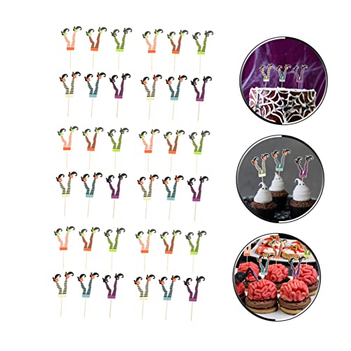 NUSITOU 36 Pçs Cupcake Pé De Bruxa Inserções De Bolo Palitos De Dente Coquetel Acessórios Para Coque