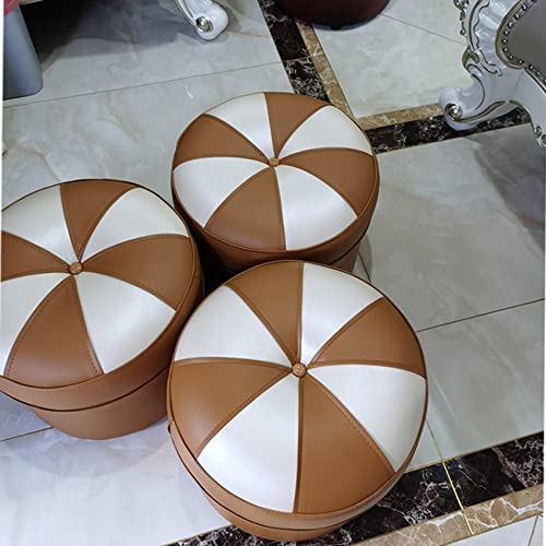 Tabouret de coiffeuse chic et pouf de chambre en cuir