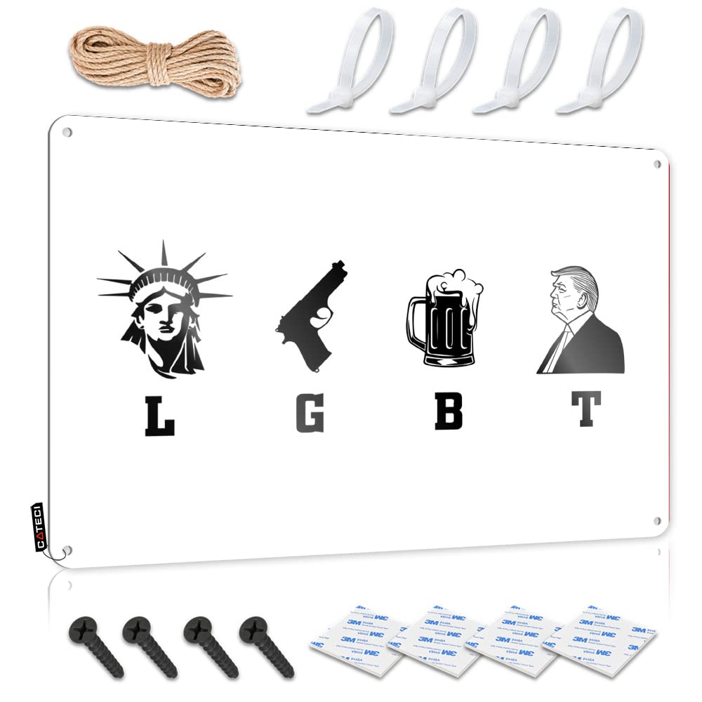 Stuff For Your Room Banger-Lgbt-Liberty Guns Beer Tin Sign Vintage Coffee Sign Bro Cave Sign(20X30CM)