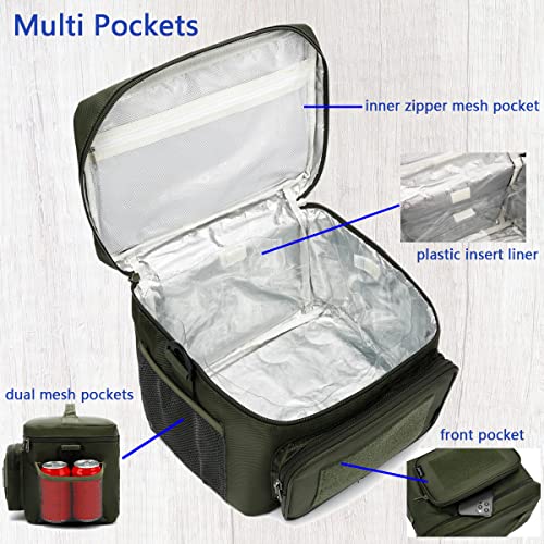 FlowFly Tactical Lunch Bag Large Insulated Lunch Box Cooler Tote for Men, Women with MOLLE/PALS Webbing (Army#Green, Large) by FlowFly - Image 5