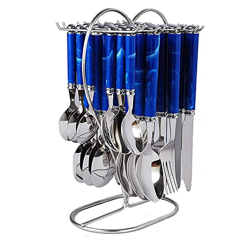 Set Cuchillos Mesa 25 Piezas Acero Inox Azul