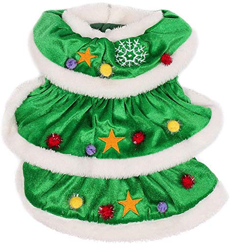 Mogoko Dog Cat Christmas Tree Costume, Funny Pet Cosplay Dress, Puppy Fleece Warm Outfits Animal Festival Apparel Clothes(L Size) #TOP4