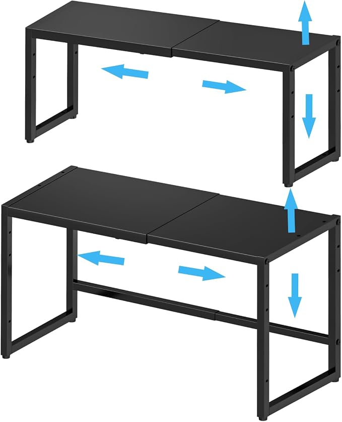Expandable 110 LBS Heavy Duty Storage Shelves,Metal Shelving Unit for Pots Pans Microwave Small Appliance,Adjustable Storage Rack Shelf Organizer For Kitchen Garage Warehouse Cabinet Closet Pantry