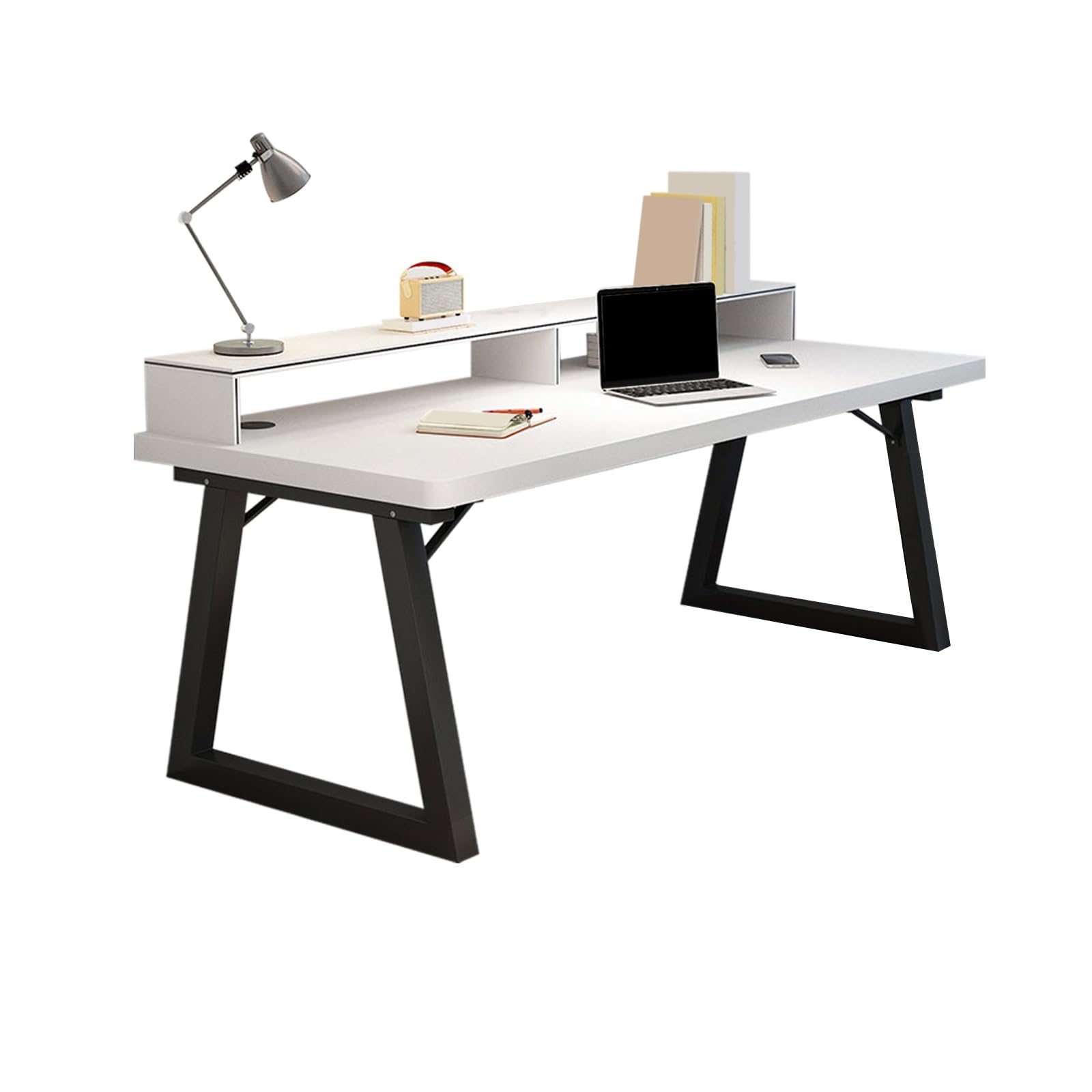 Wdsopk White Trapezoidal Table Legs, Stable Structure For Versatile Use, Perfect For Home Office, Study, Or Workshop - 100X60x75cm（-100 * 60 * 75Cm）