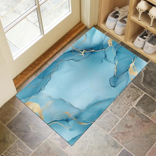 Tapis de sol antidérapant lavable 50x80cm à microfibres absorbantes marbre