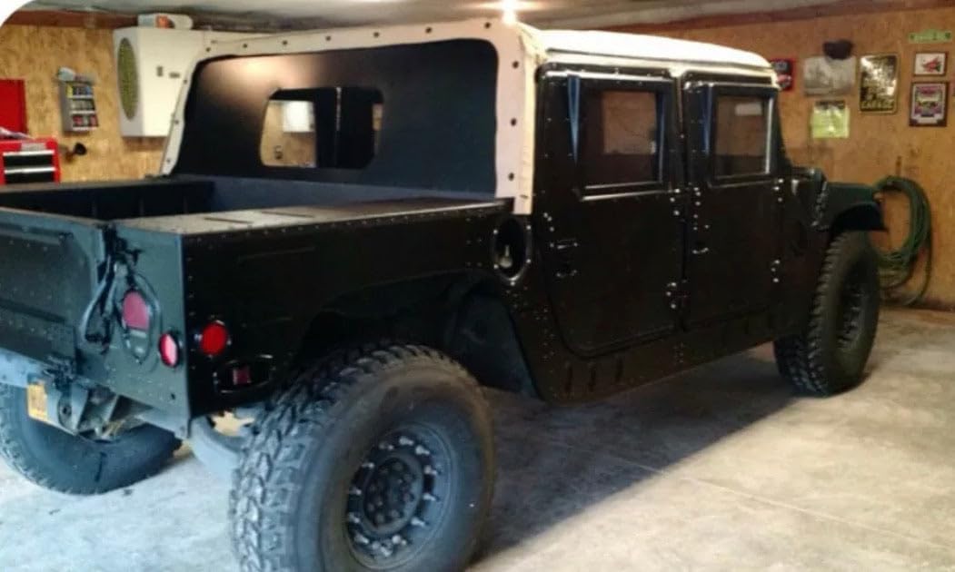 Military Hard X-Door Skins, Door Surface Armor Only, Set of 4, Black Steel, Compatible with Humvee