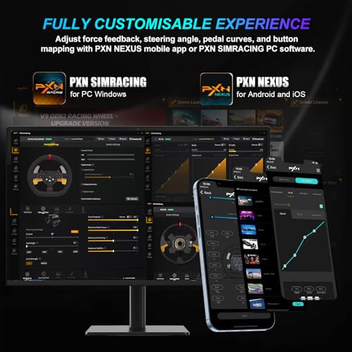 V10 Ultra Volante da Gioco – Base con Motore Servo Direct Drive 3,2 Nm Force Feedback, Pedali PD HM Acceleratore & Freno, Volante 270mm – Volante Sim Racing per PC, PS4 & Xbox - Controller - Immagine 6