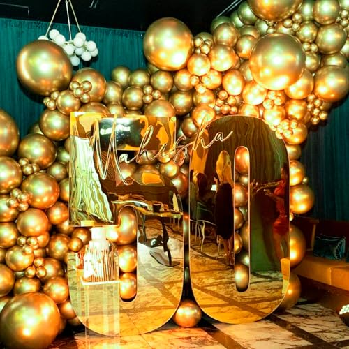 Image of PartyWoo Gold Balloons 20pcs 18 Inch Gold Latex Helium Balloons for Birthday Wedding Anniversary Baby Shower Graduation Bachelorette Retirement Engagement Tea Casino Disco Party Decorations Gold-G101